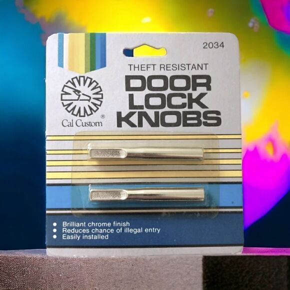 Car Door Anti Theft Knob Lock Cal Custom Replacements Silver Tone Universal New - Picture 9 of 12